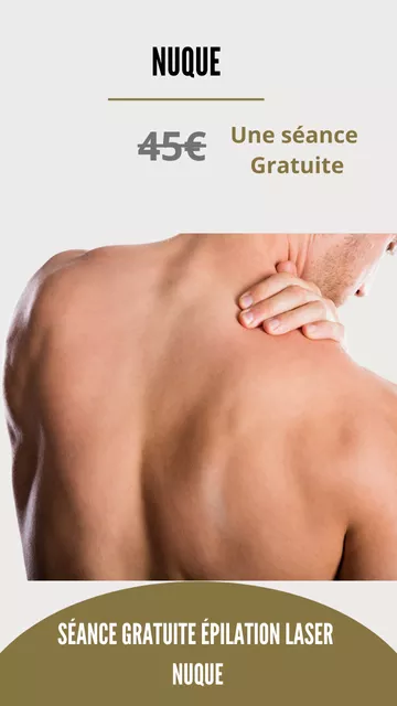 Épilation laser gratuite de la nuque pour un fini propre et net.