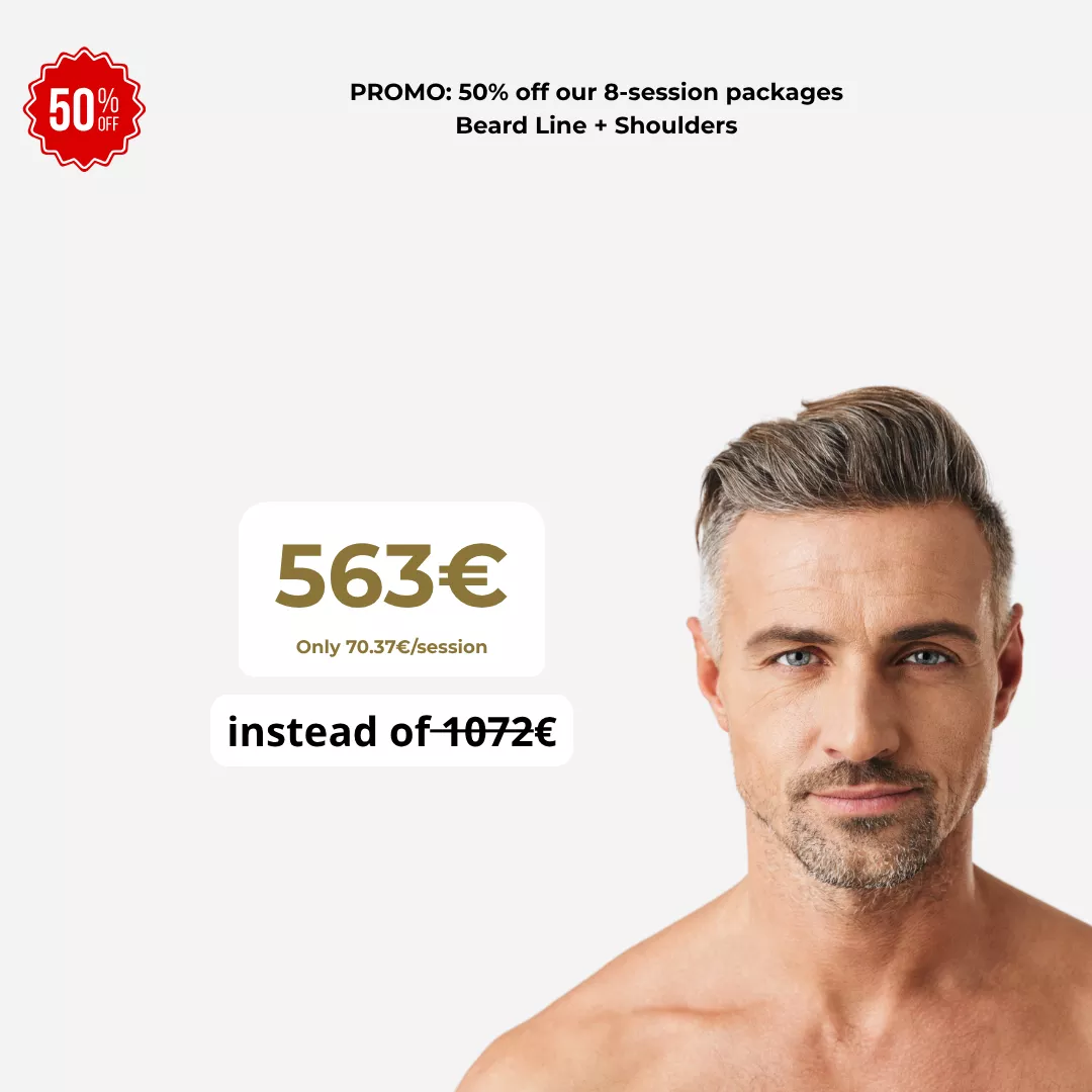 Laser facial hair removal promotion - mobile view