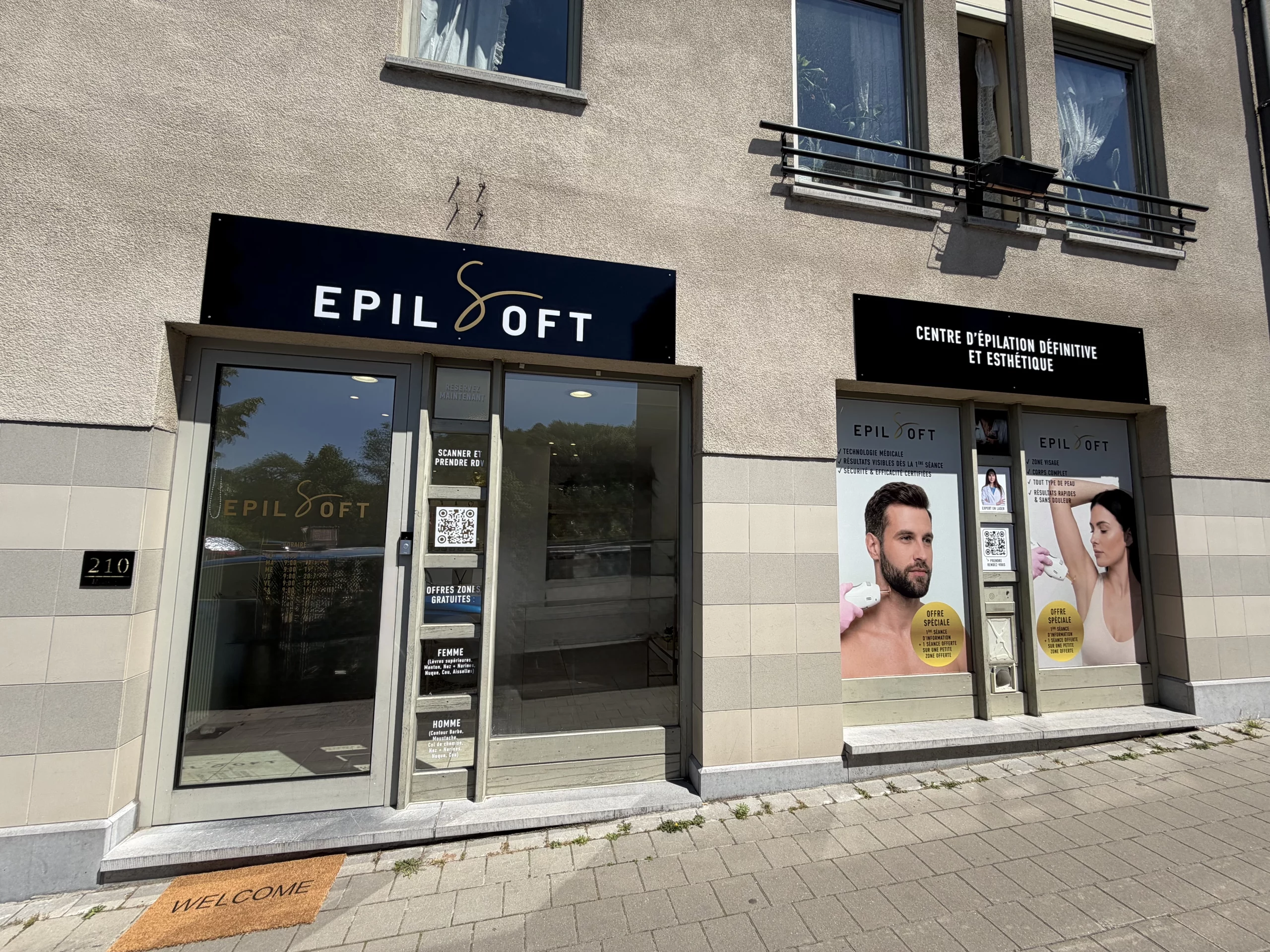 Façade du centre Epilsoft à Watermael-Boitsfort, Chaussée de la Hulpe 210