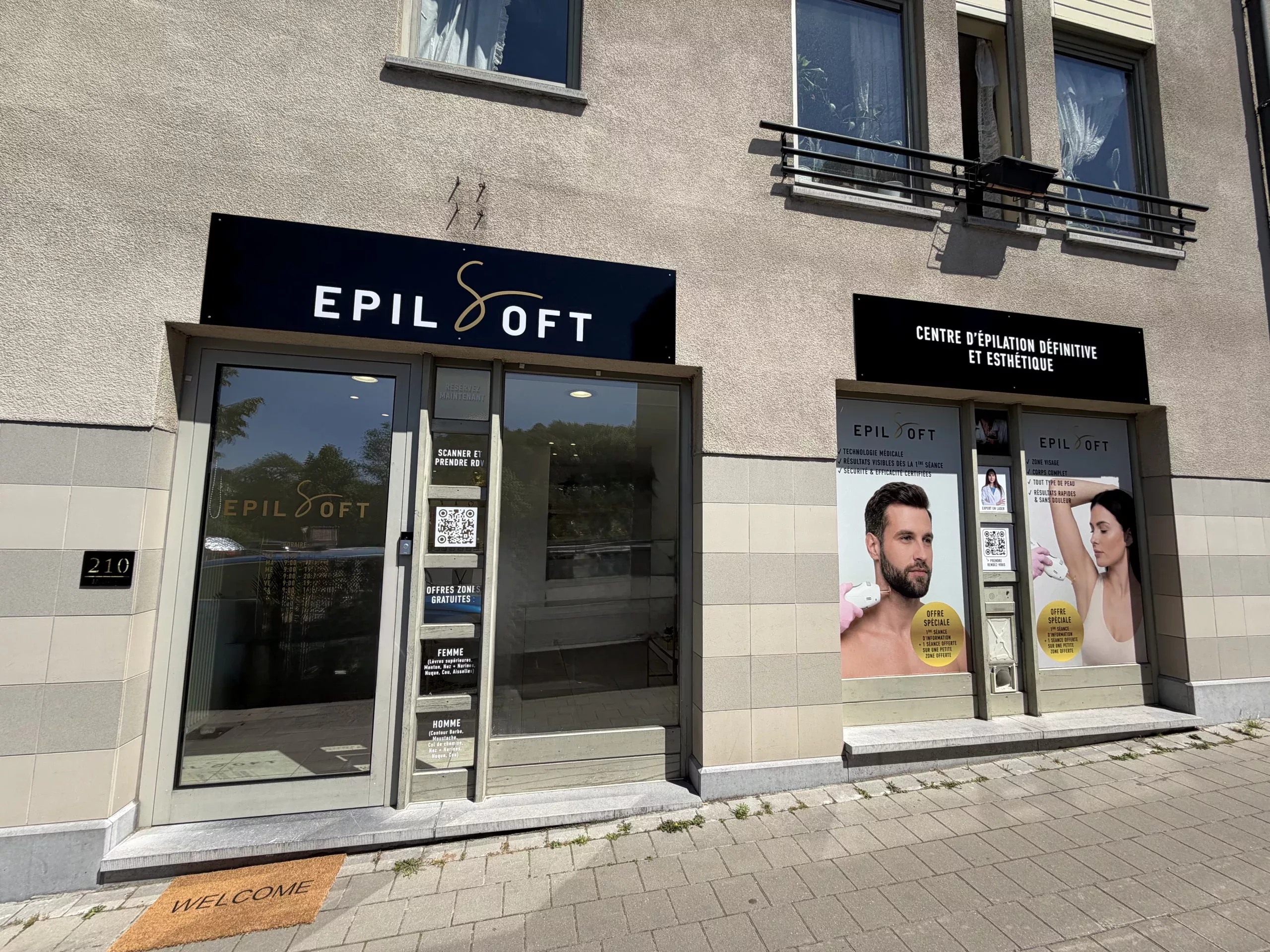 Façade du centre Epilsoft à Watermael-Boitsfort, Chaussée de la Hulpe 210